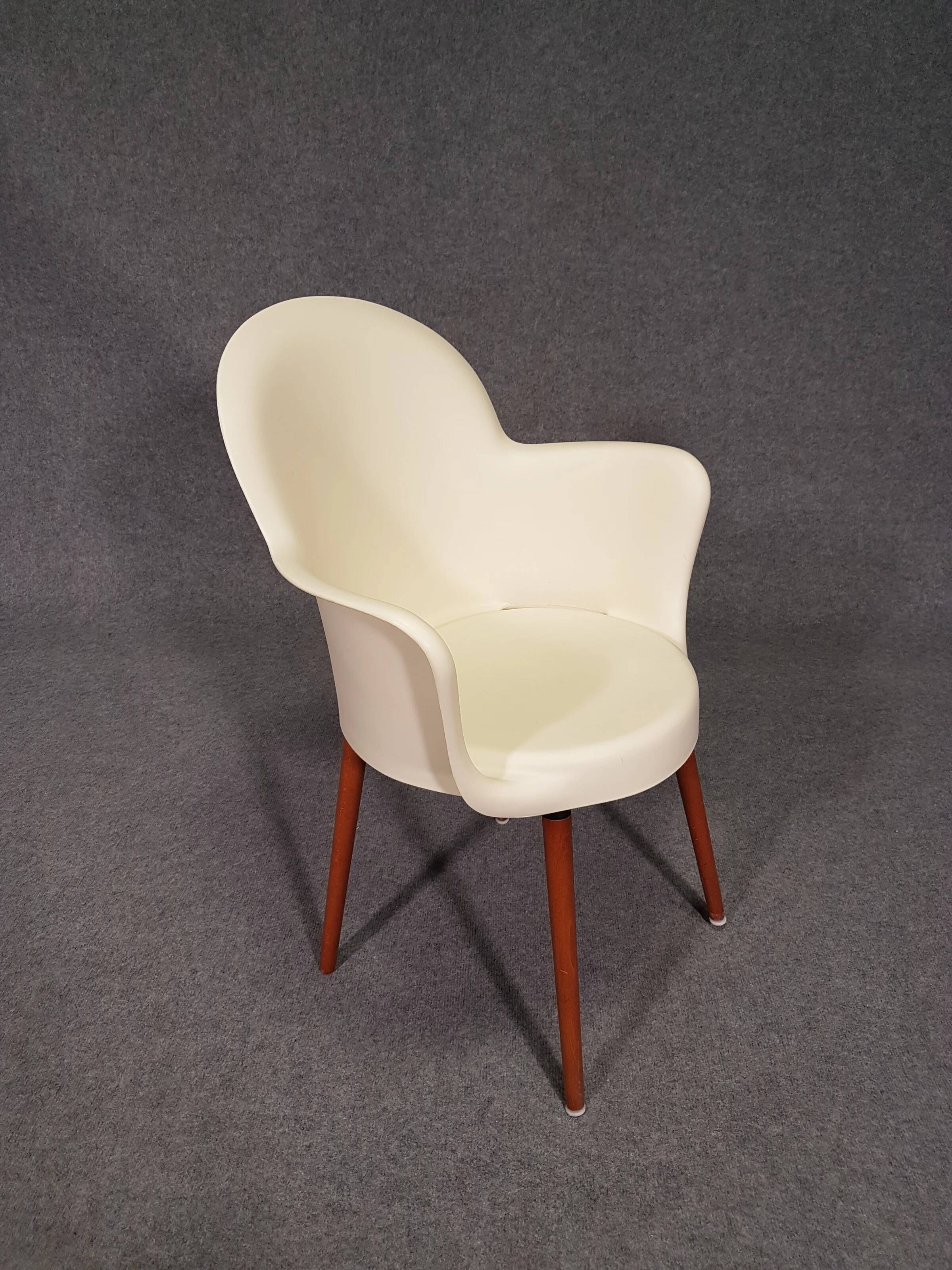 Set of 6 Sintesi Gogo chairs with wooden legs by Marcello Ziliani, 1990s