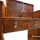 Arts and Crafts burr wood bureau desk