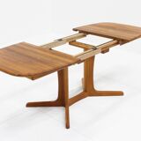 Vintage Danish oval extendable dining table Dyrlund solid teak