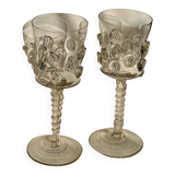 paire de verres à vin soufflés - vert