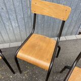 6 vintage industrial school chairs for communities mullca delagrave tube & wood french school chair