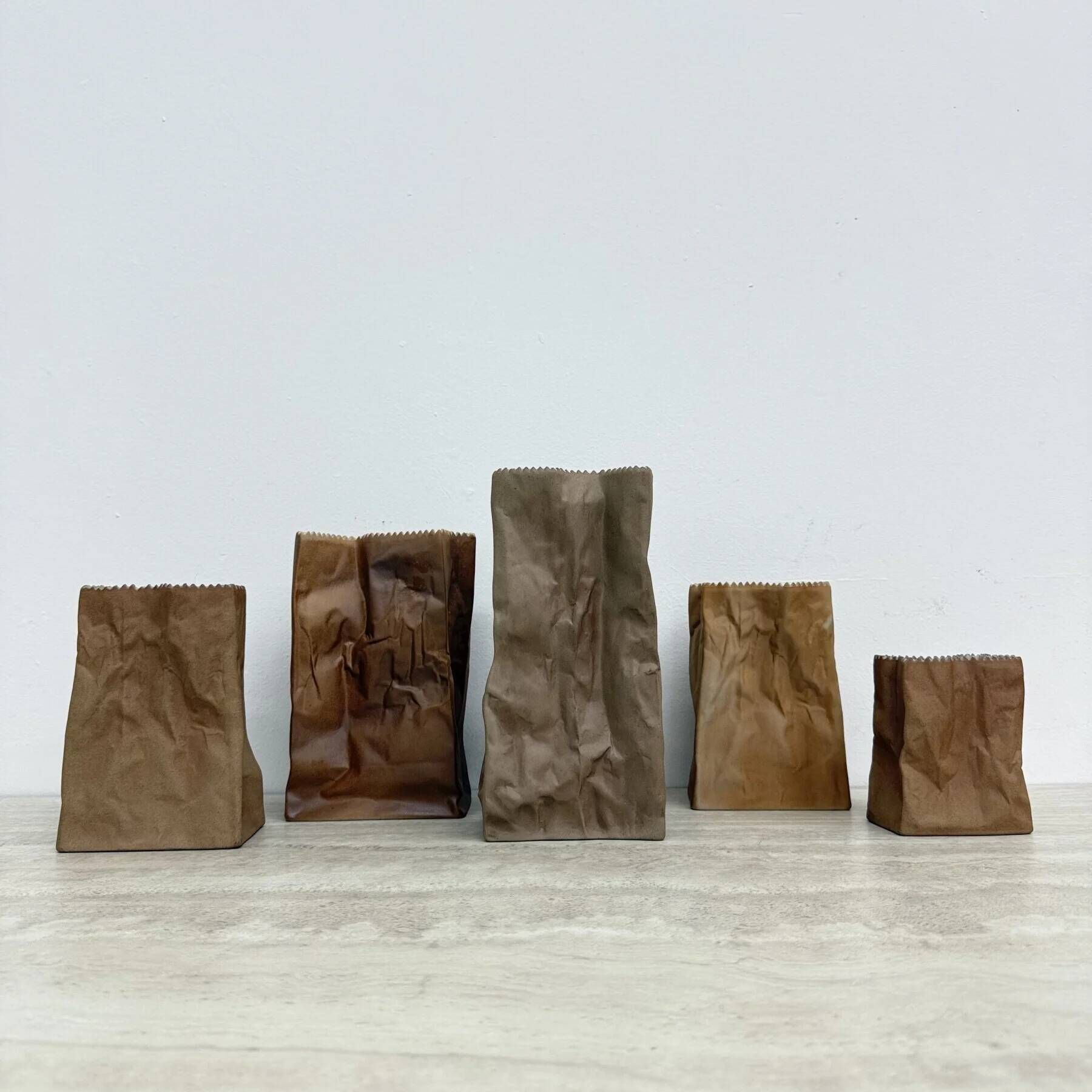 Set of 6 Rosenthal paper bag vases by Tapio Wirkkala, 1970s