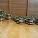 Vintage French café service set, 27 pieces, old pottery from Maine.