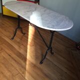 Oval marble bistro table