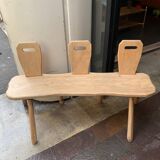 Small 3-seater brutaliser style bench in oak