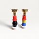 Pair of coloured and gold wooden candlesticks