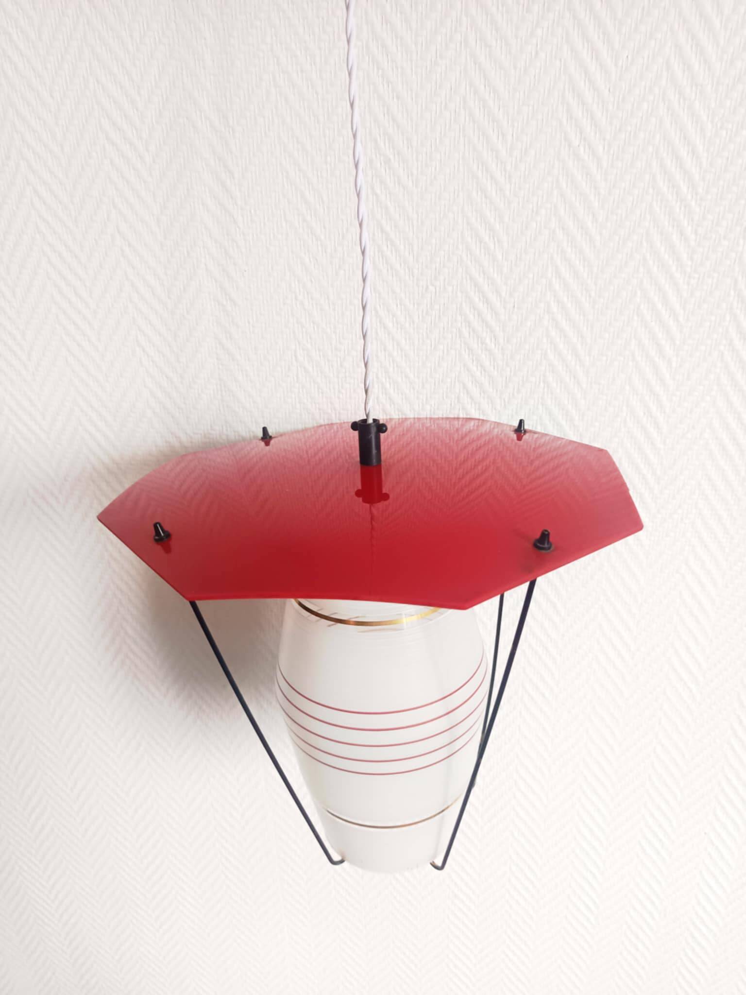Suspension en verre et plexiglas, 1960