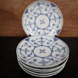 6 bowls Jager Eisenberg Blau Saxony blue and white porcelain