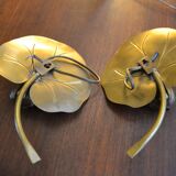 Pair of wall lights brass 70s