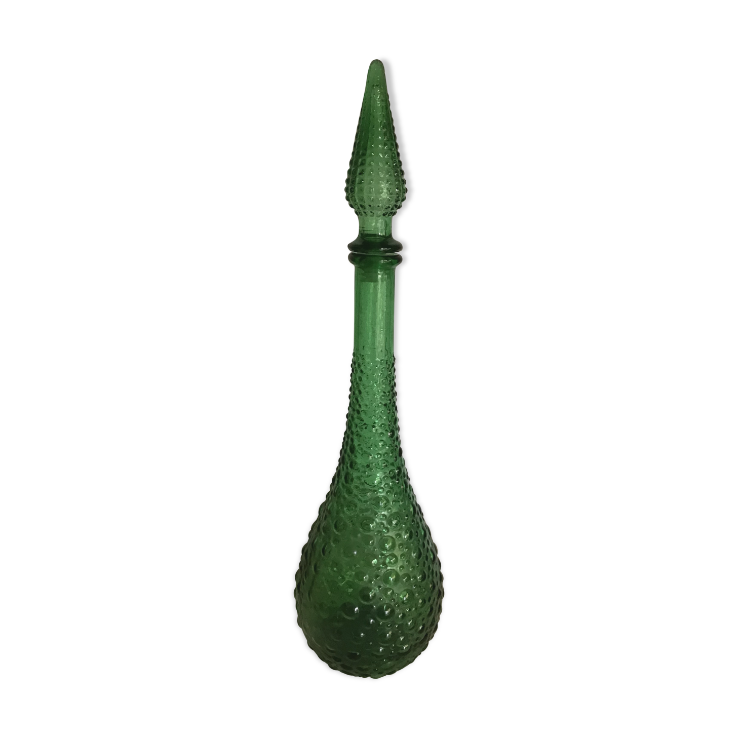 Italian bottle in green glass
