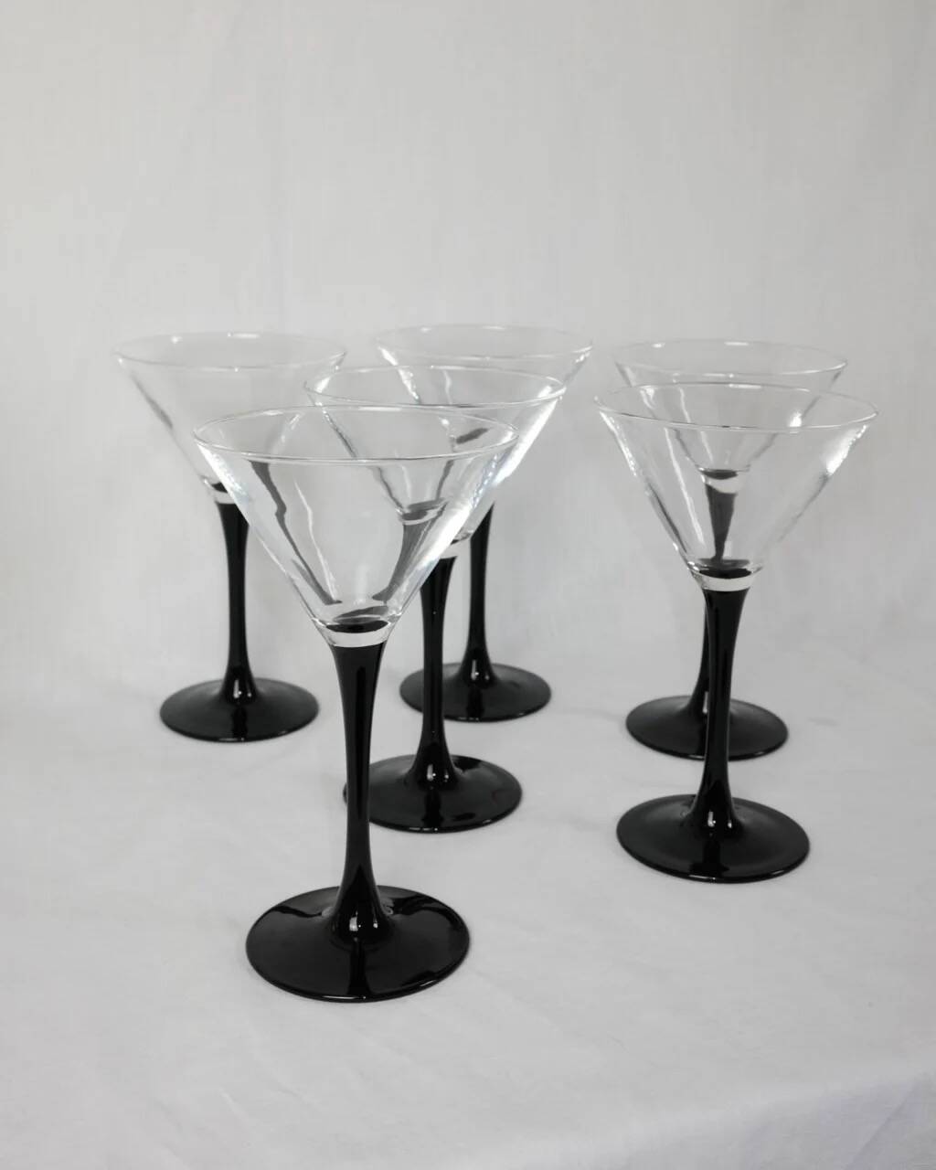 6 Luminarc “domino” martini glasses