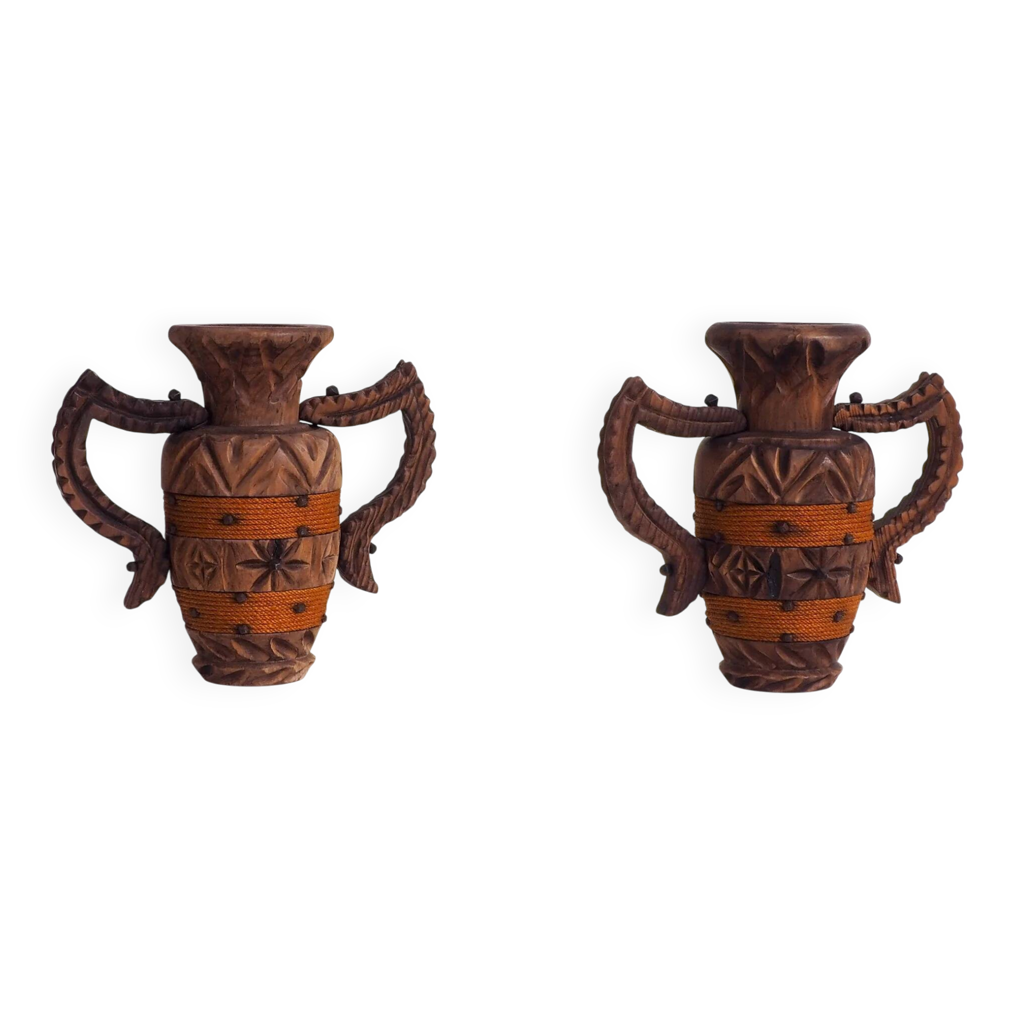 Set of 2 Spanish Brutalist vases
