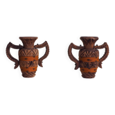 Set of 2 Spanish Brutalist vases