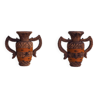 Set of 2 Spanish Brutalist vases