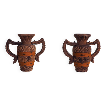 Set of 2 Spanish Brutalist vases