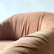 Velvet armchair in peach-orange, Steiner Paris France 1970