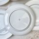 7 vintage flat plates in golden white porcelain BAVARIA model "Annabell"