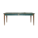 Vintage farm table with spindle legs.
