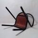 Jacques Hitier children's chair tubular metal curved wood