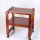 Serving cart on wheels - dark wood - removable cutting board - vintage style