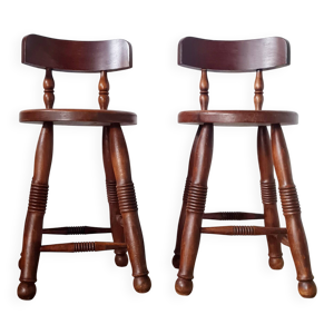 paire de chaises tabourets - art populaire