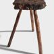 French Olive Wood Rustic / Wabi Sabi Accent Side Table / Stool, Early 20th C.
