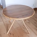 Rattan/bamboo and wood coffee table. Vintage 50s/60s.