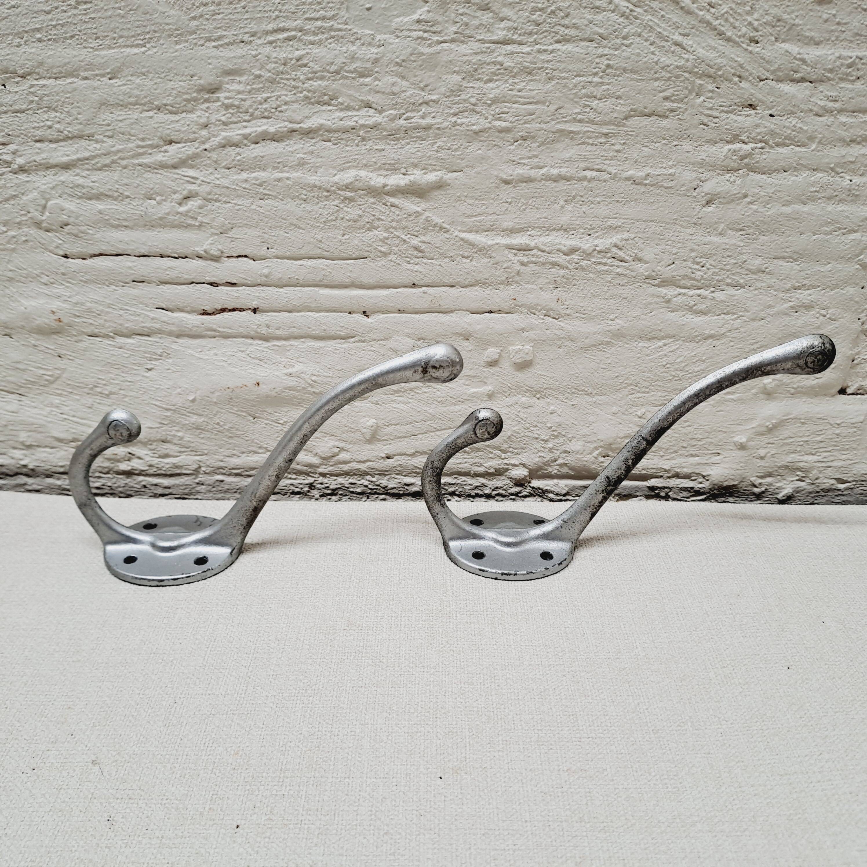 Pair of aluminum coat hooks