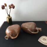 Set of 2 vintage glazed stoneware jugs