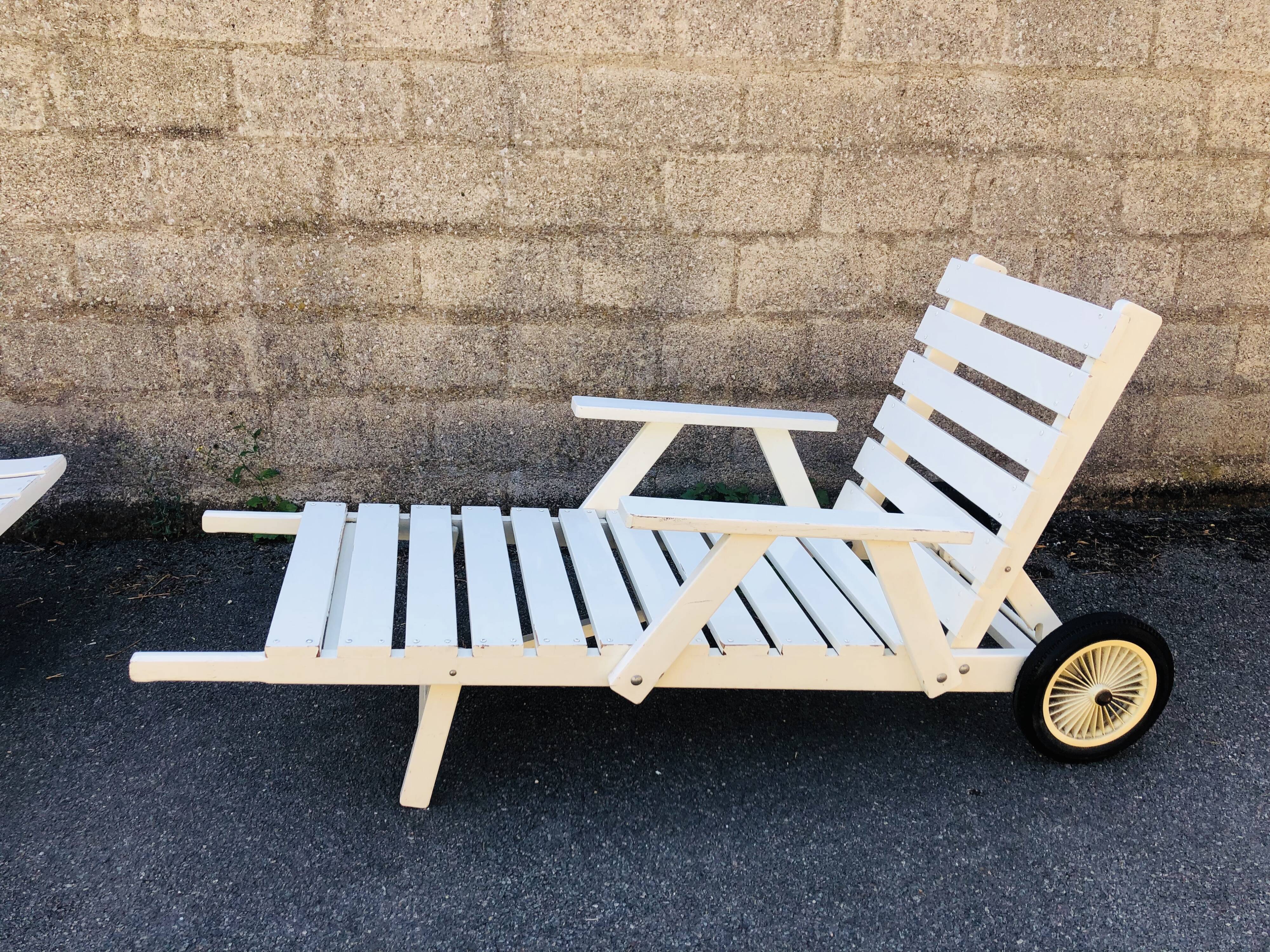 Pair of sun loungers 1960 R. Gleizes