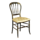 Regency Antique 1815 Occasional Chair in Ebonised Wood, Mother of Pearl, Silk and Chesterfield Upholstered Seat