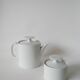 white ceramic teapot and sugar bowl Germany Thomas Design Modernist 1970