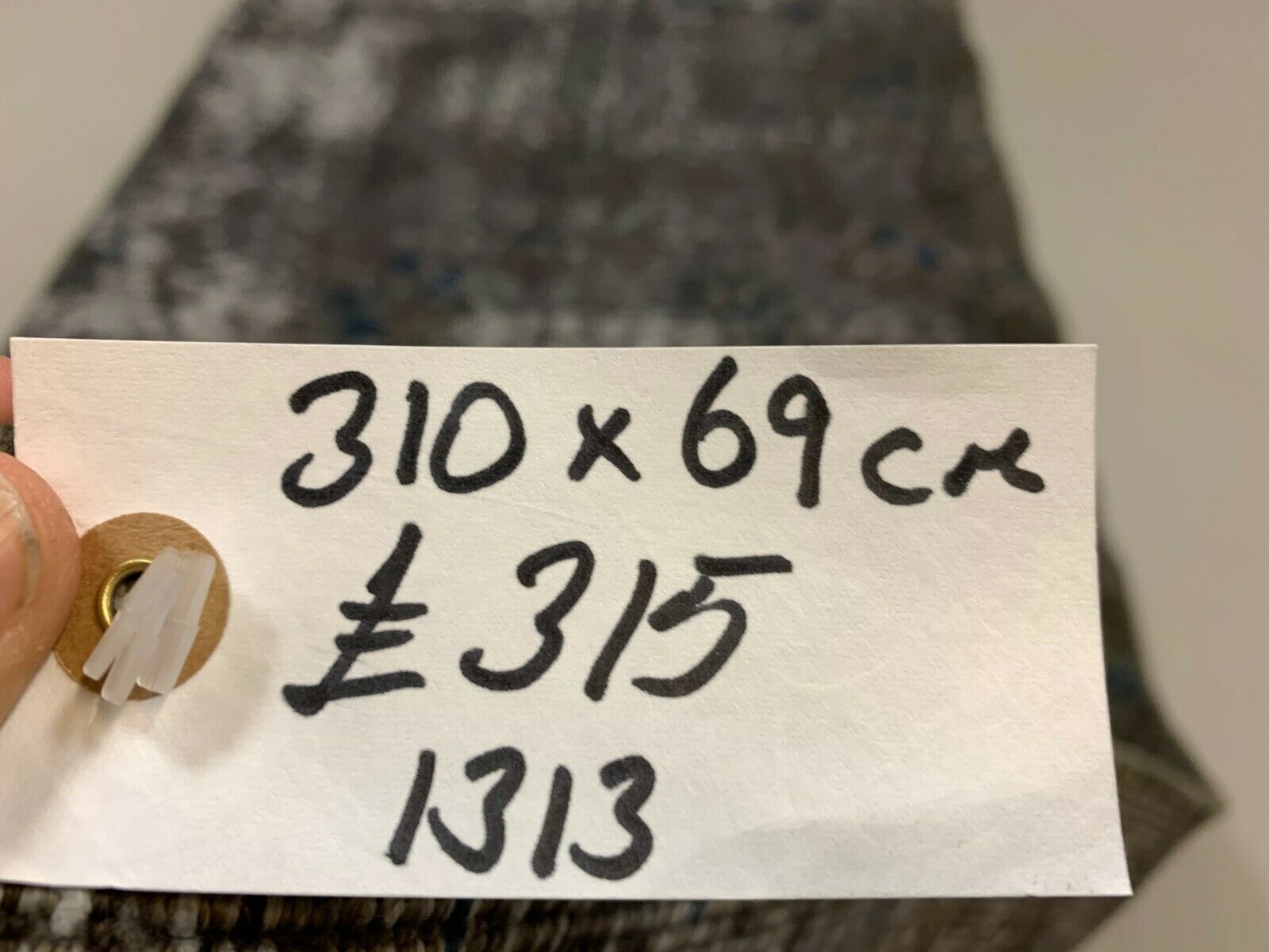 Distressed Turkish Narrow Runner 310x69 cm wool Vintage rug, Overdyed Grey