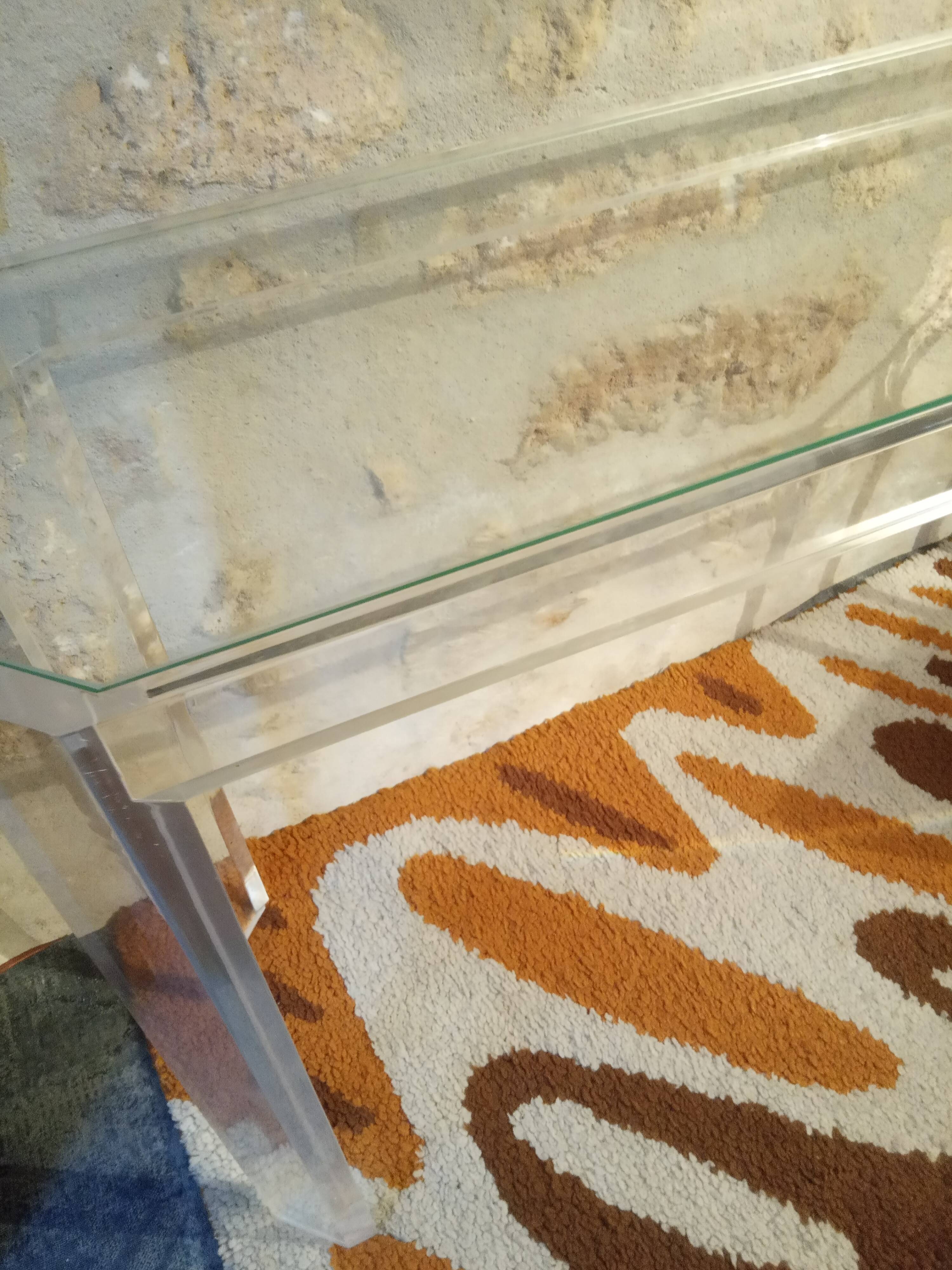 David Lange Glass and Plexi Console