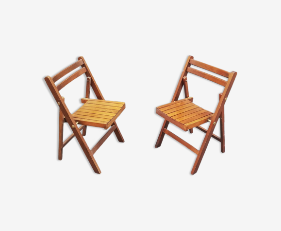 Paire de chaises enfant pliables vintage