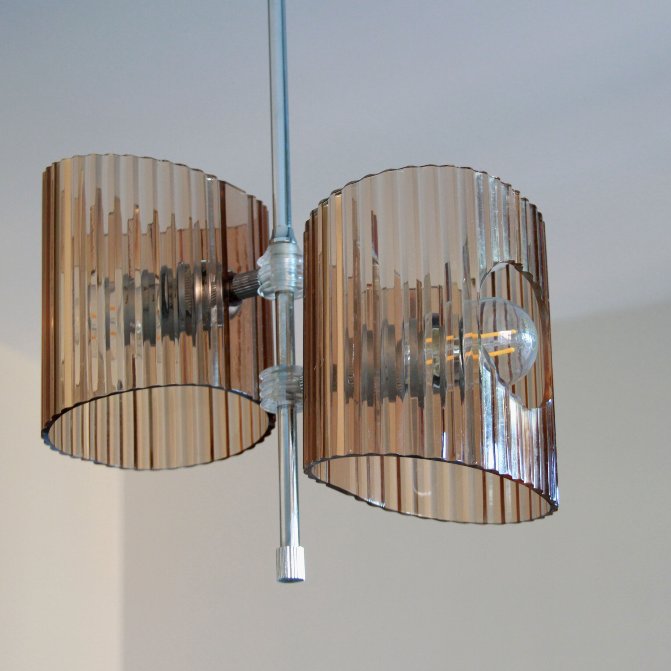 Smoked plexiglass chandelier 1960 1970 vintage seventies