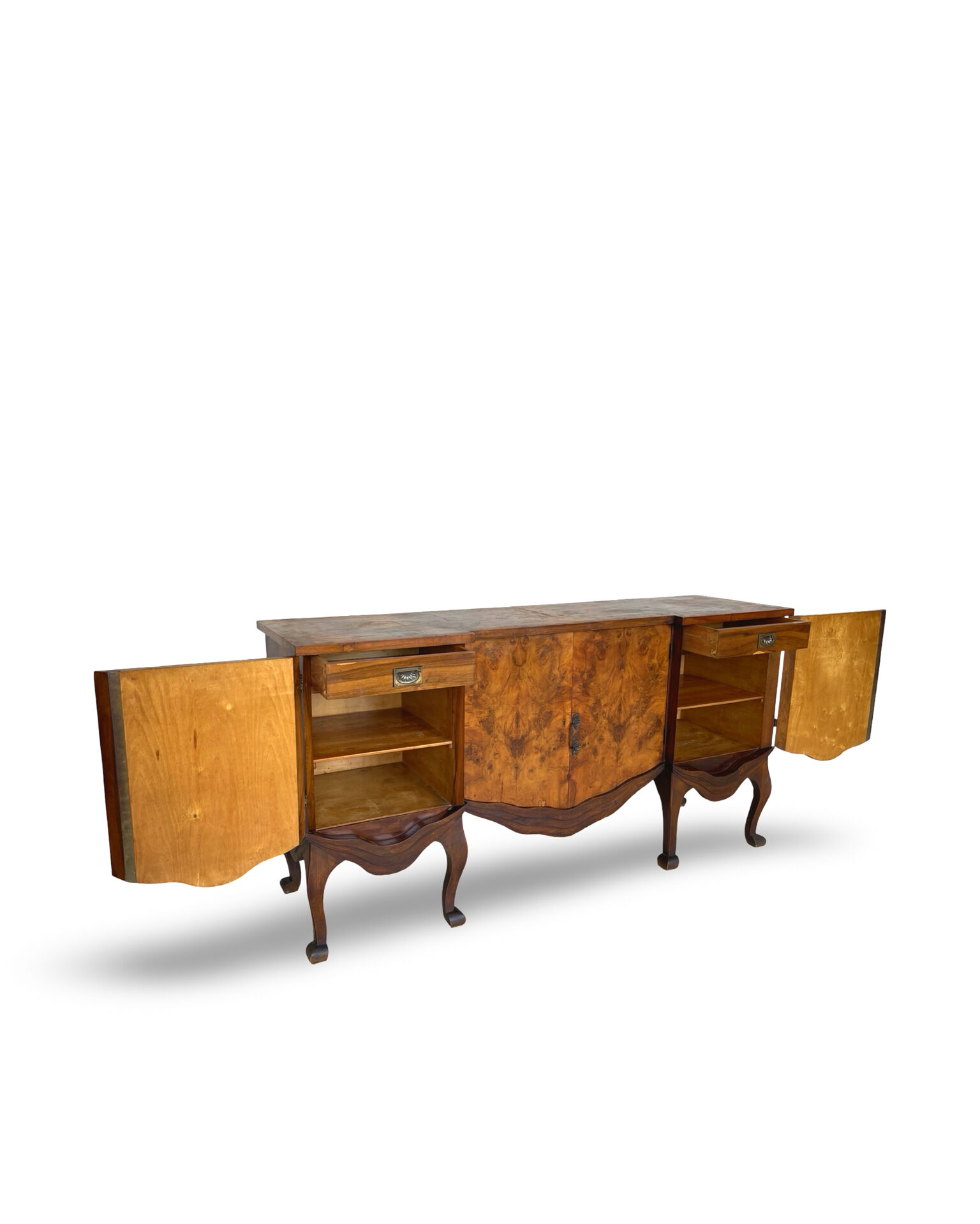 Walnut buffet, antique Italian, 1930s.