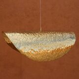 Handmade lotus leaf shaped brass pendant light
