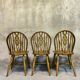 3 vintage Windsor wheelback chairs