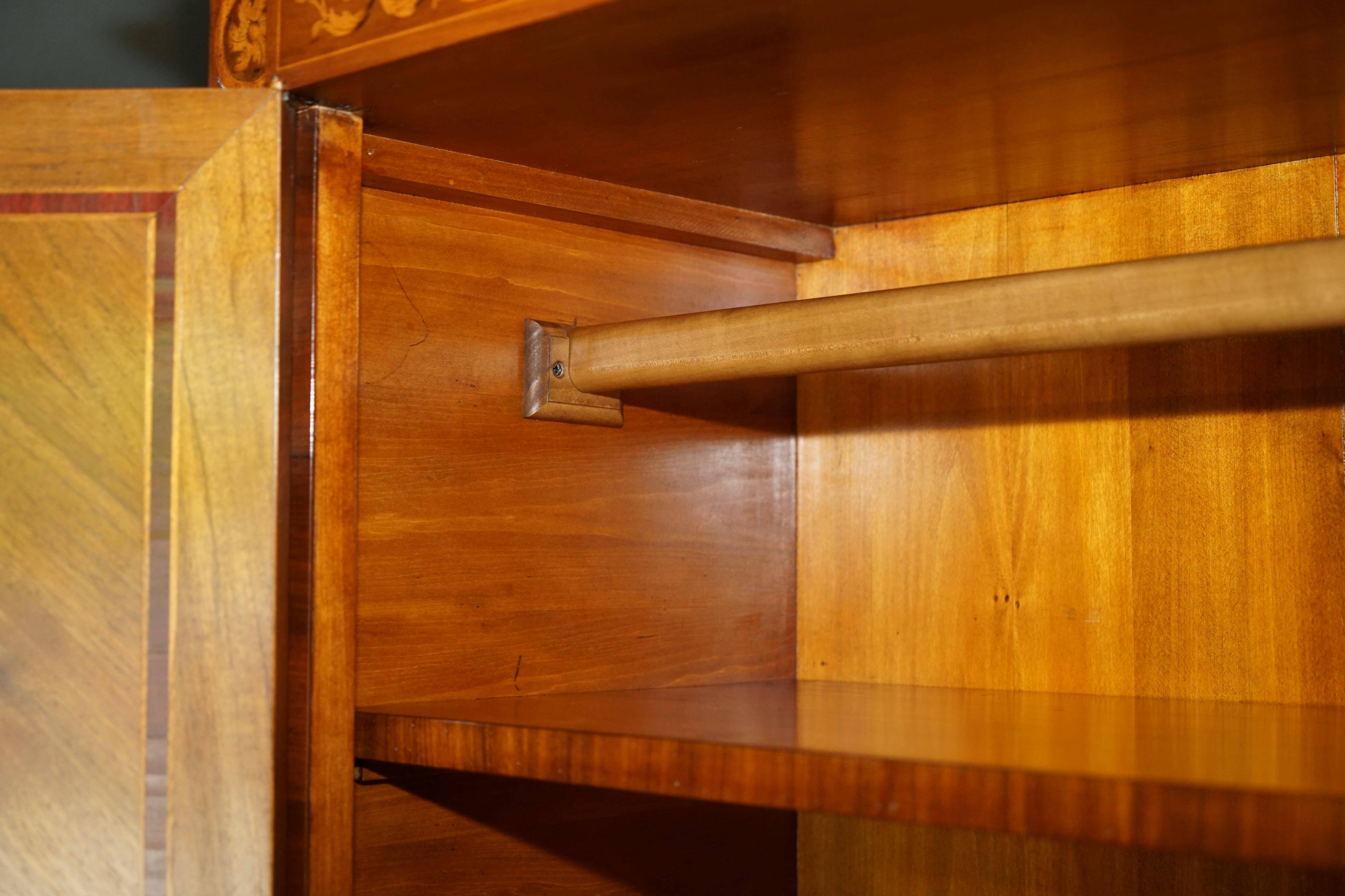 Vintage Regency style Italian marquetry wardrobe