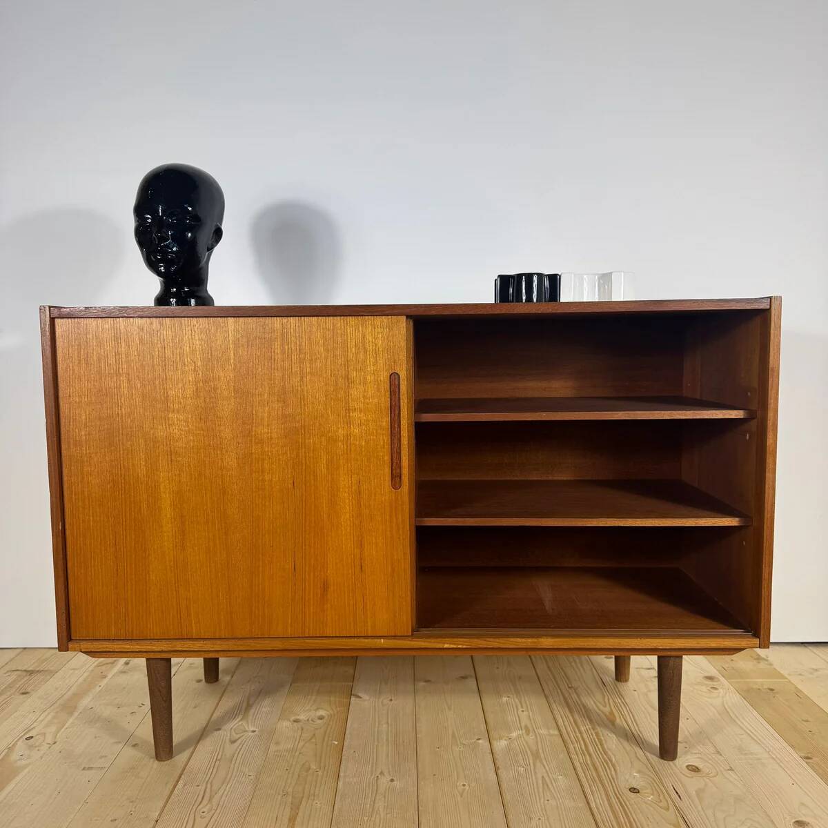 Danish teak sideboard with sliding doors – 1960s
