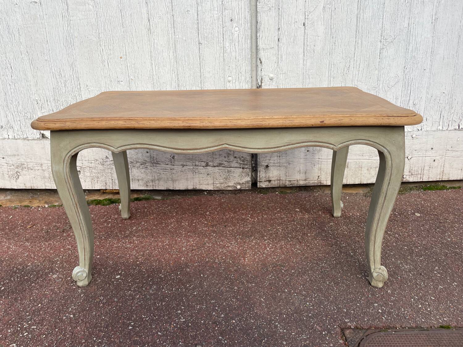 Louis XV style coffee table patinated gray