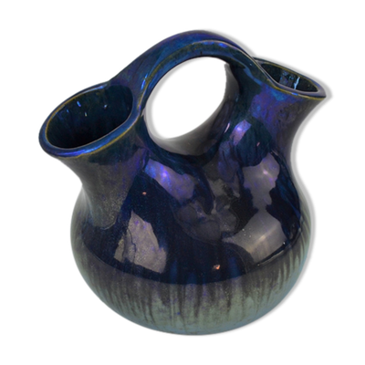Vase en grès flammés à reflets métalliques de la S.A.P.C. de Rambervillers