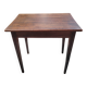 Small patinated solid wood side table with tapered legs - 1900