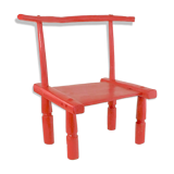 Old african baole red painted meditation chair