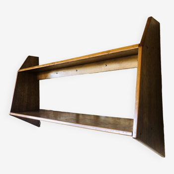 Vintage wall shelf with two shelves, 1970's