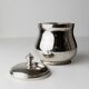Vintage silver-plated brass ice bucket with glass inlay – mid-century Italian design, 1960s, table centerpiece