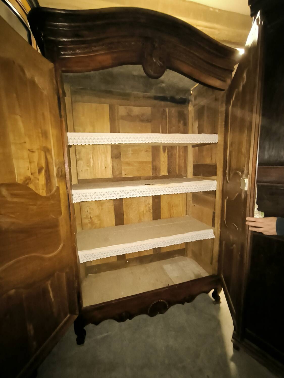 Louis XV period wardrobe in solid walnut