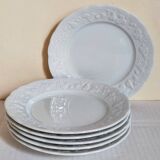 Six vintage Philippe Deshoulières Limoges California porcelain bread plates