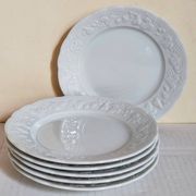 Six vintage Philippe Deshoulières Limoges California porcelain bread plates